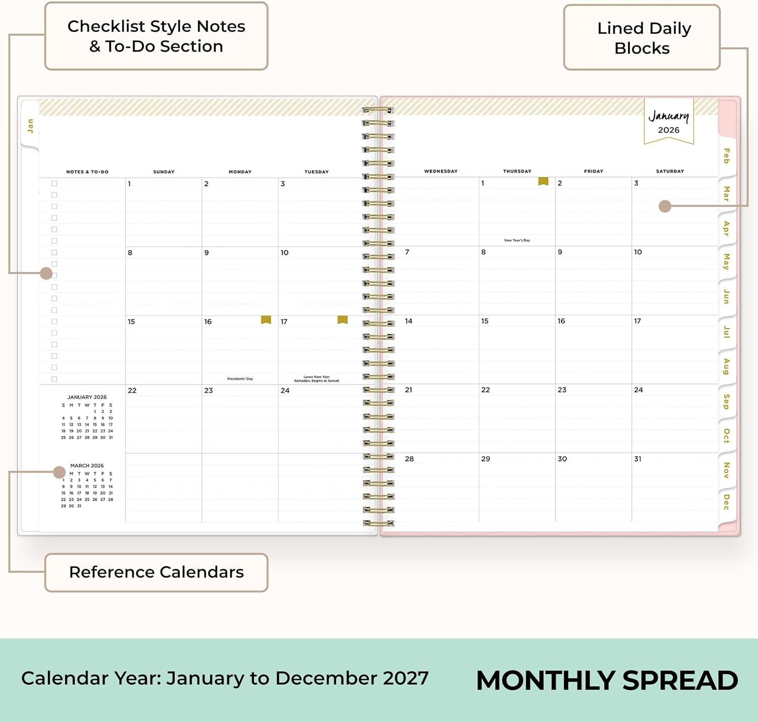 image:imageBlue Sky Day Designer 2027 Weekly amp Monthly Planner 5x8 Coming Up RosesComing Up Roses 2027