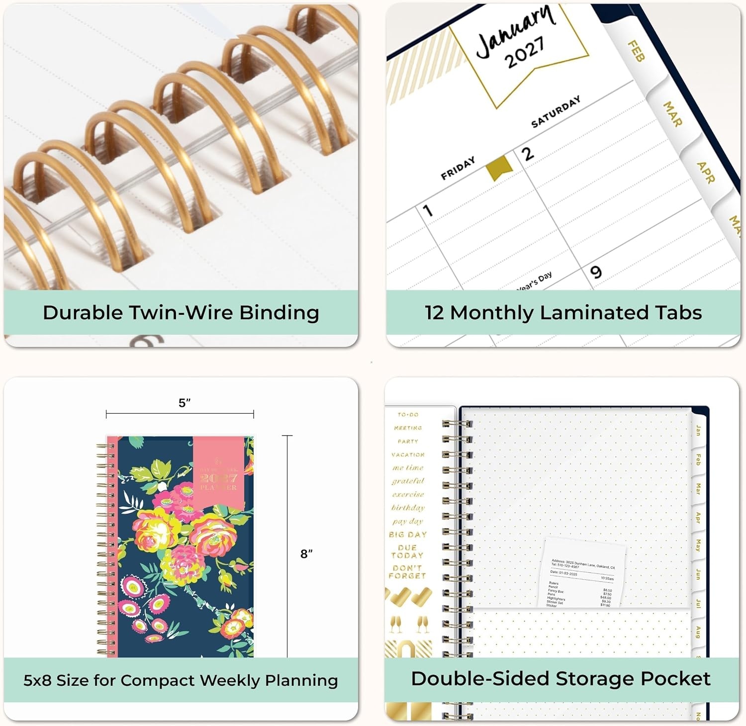 image:imageBlue Sky Day Designer 2027 Weekly amp Monthly Planner 5x8 Peyton NavyPeyton Navy 2027