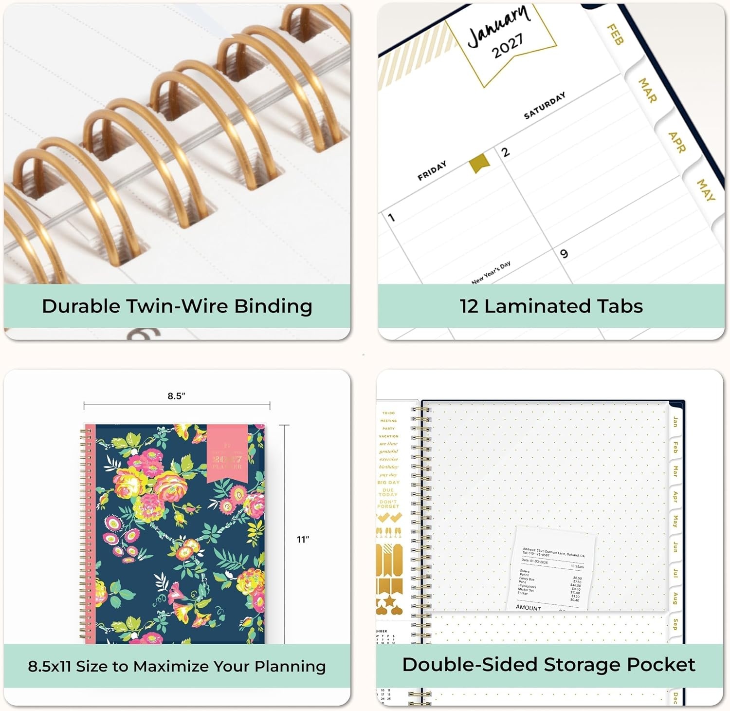 image:imageBlue Sky Day Designer 2027 Weekly amp Monthly Planner 5x8 Peyton NavyPeyton Navy 2027