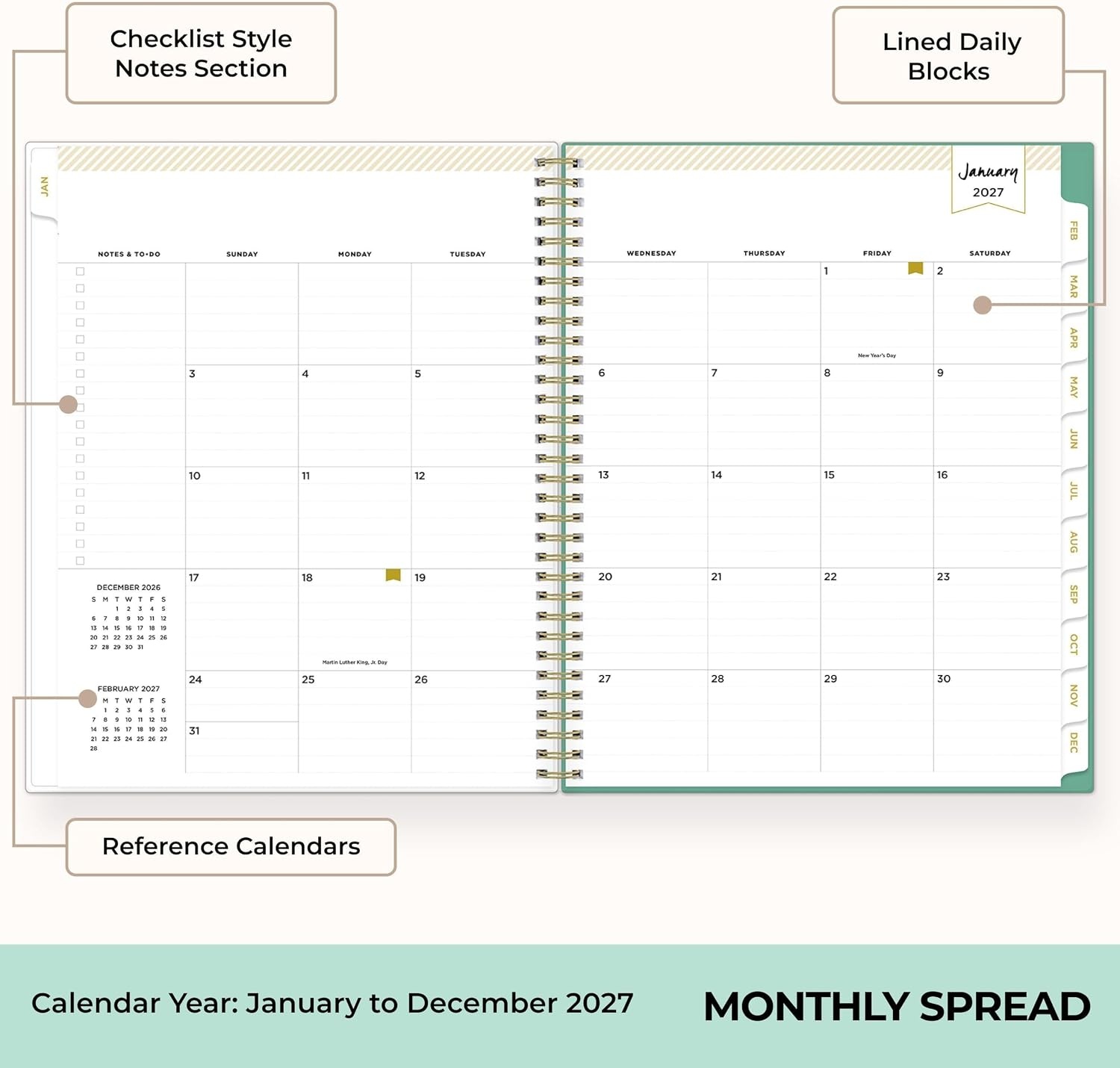 image:imageBlue Sky Day Designer 2027 Weekly amp Monthly Planner 5x8 Peyton WhitePeyton White 2027