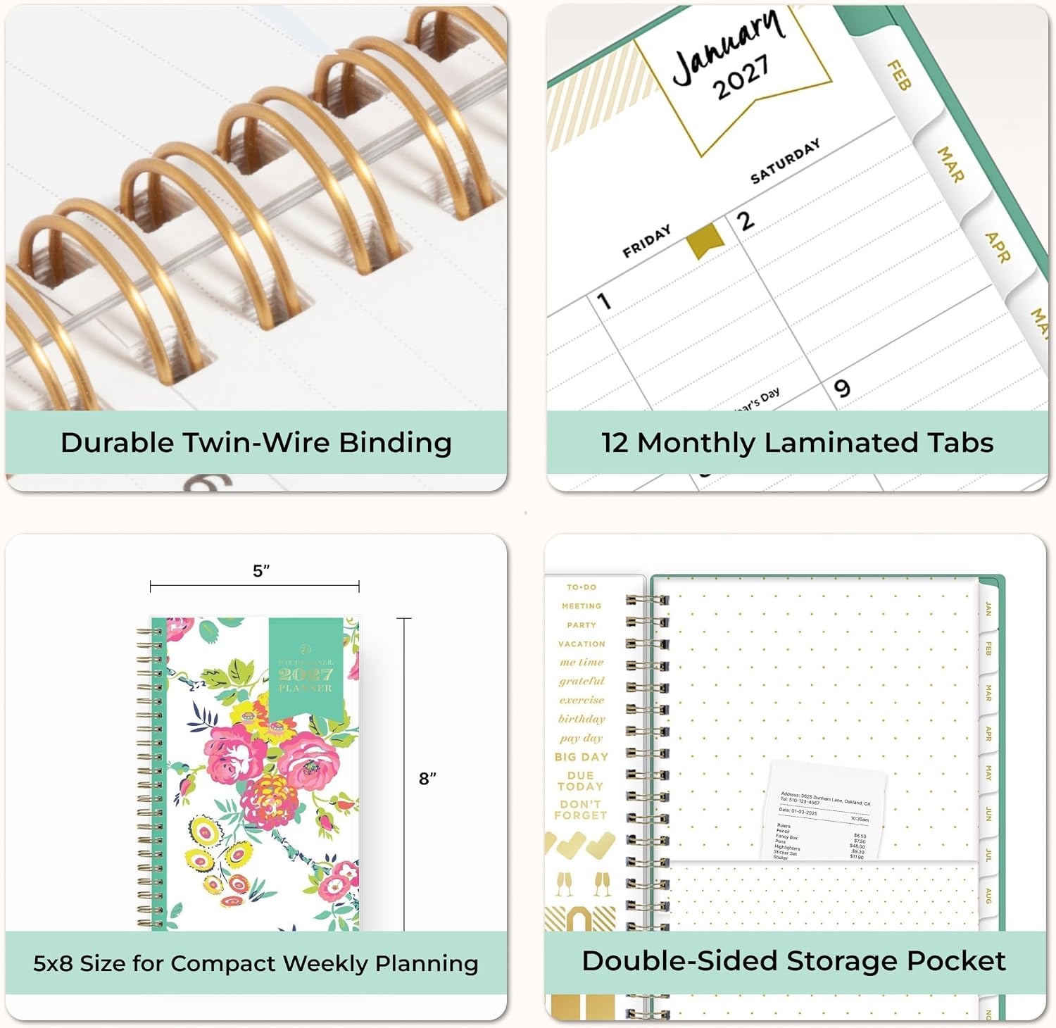 image:imageBlue Sky Day Designer 2027 Weekly amp Monthly Planner 5x8 Peyton WhitePeyton White 2027