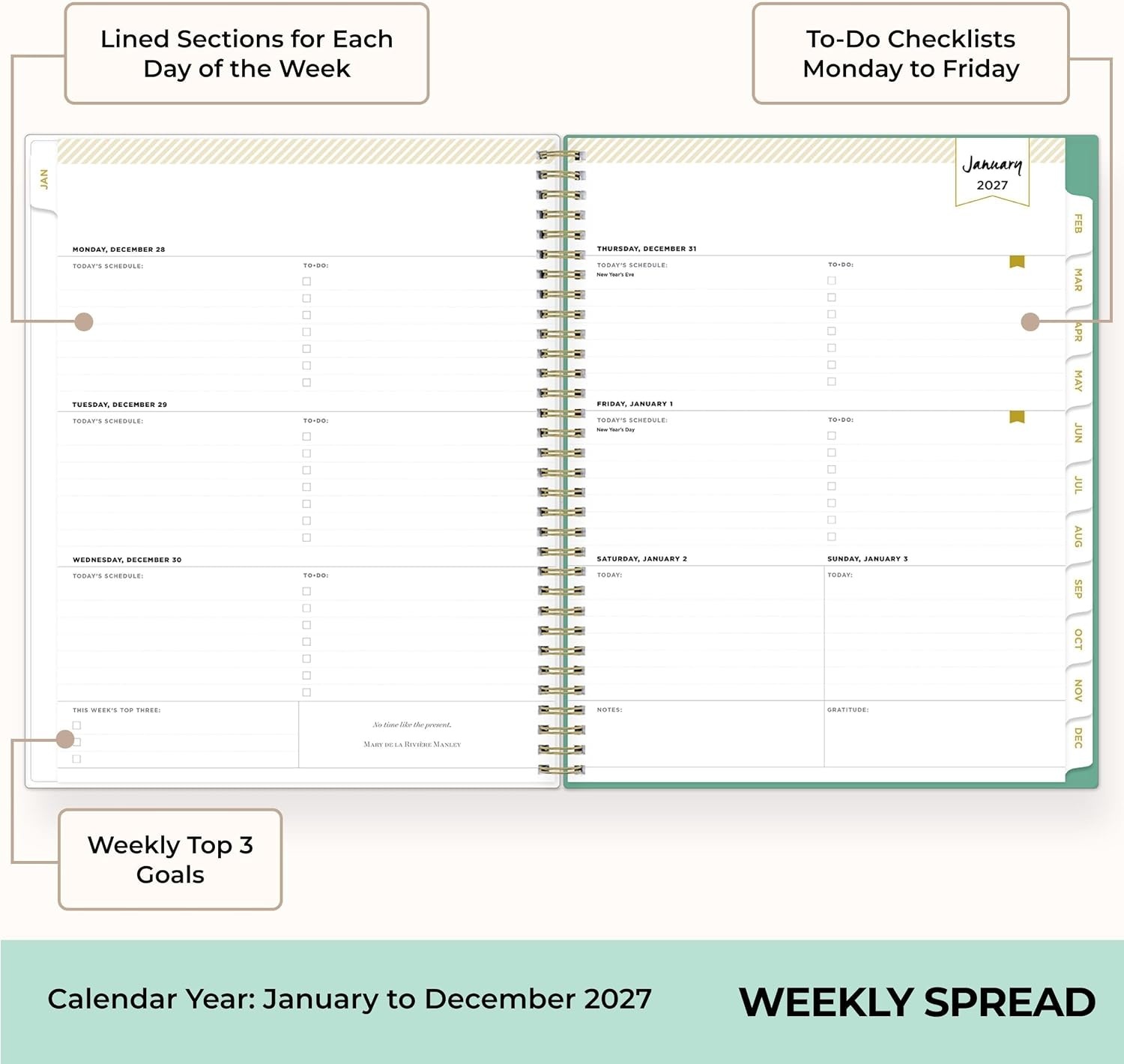 image:imageBlue Sky Day Designer 2027 Weekly amp Monthly Planner 5x8 Peyton WhitePeyton White 2027