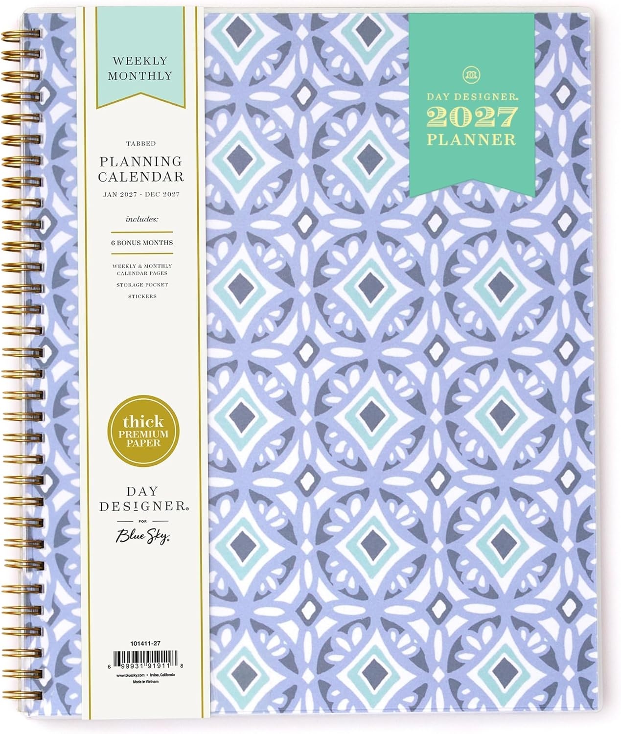 image:imageBlue Sky Day Designer 2027 Weekly amp Monthly Planner Calendar 5x8 TileTile 2027