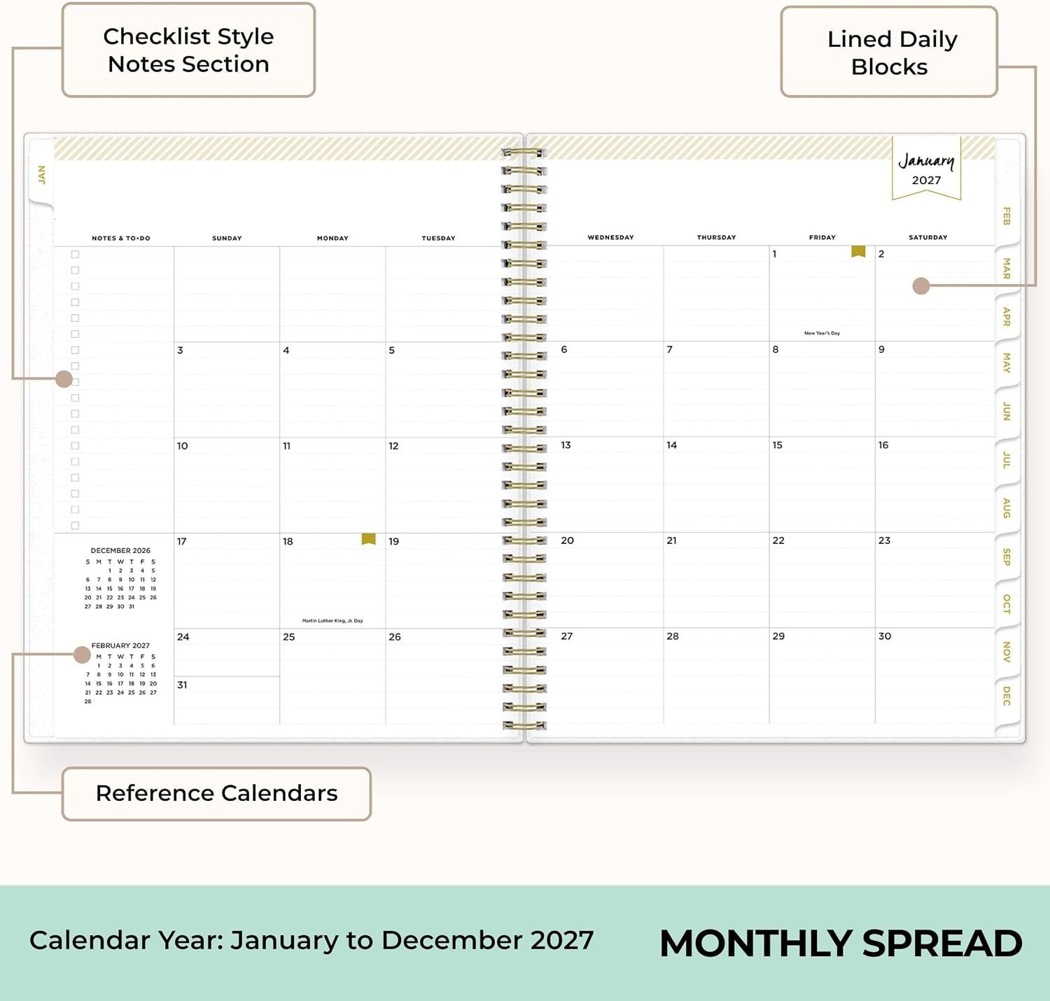 image:imageBlue Sky Day Designer 2027 Weekly amp Monthly Planner Calendar 5x8 TileTile 2027
