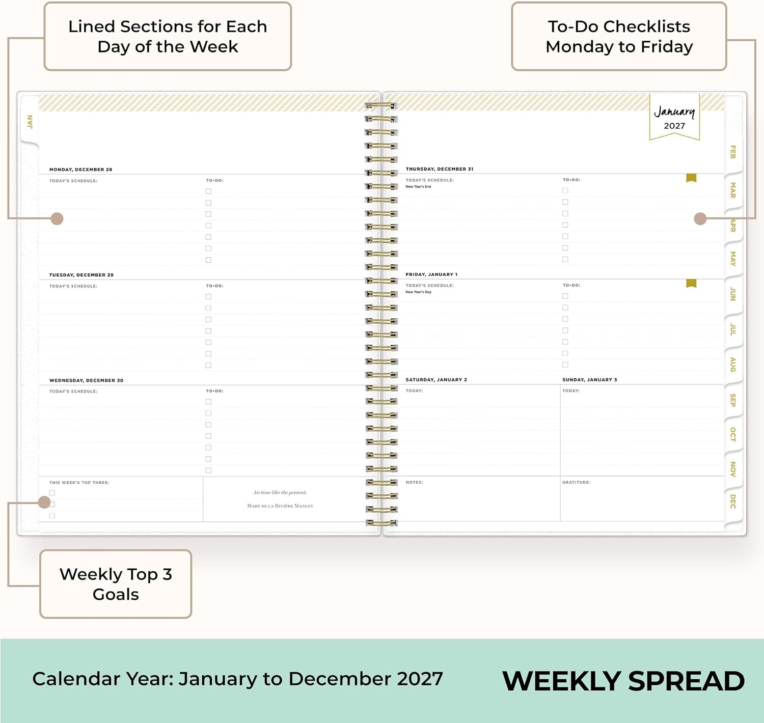 image:imageBlue Sky Day Designer 2027 Weekly amp Monthly Planner Calendar 5x8 TileTile 2027