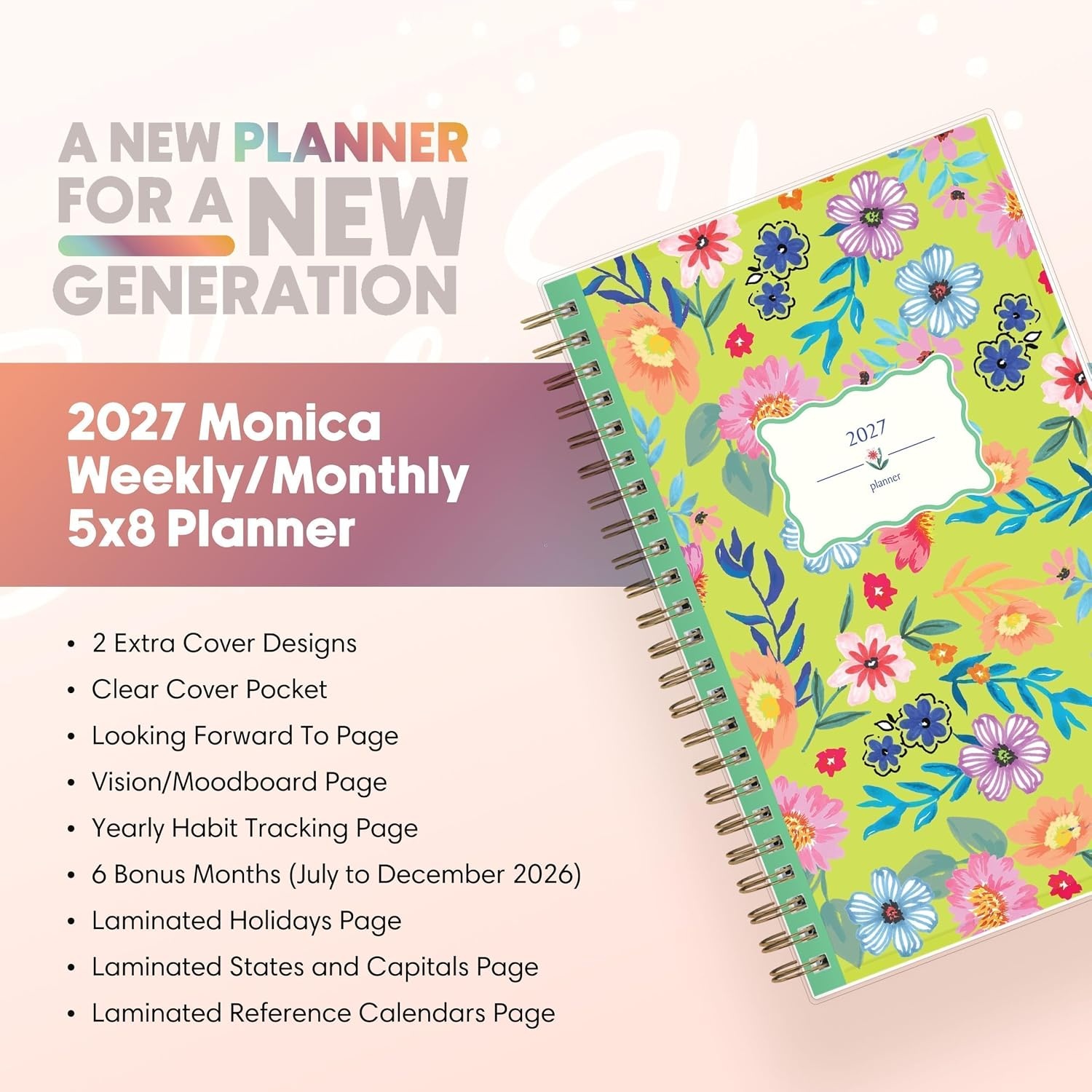 image:imageBlue Sky Gen Z 2027 Weekly amp Monthly Planner Calendar 5x8 MonicaMonica 2027