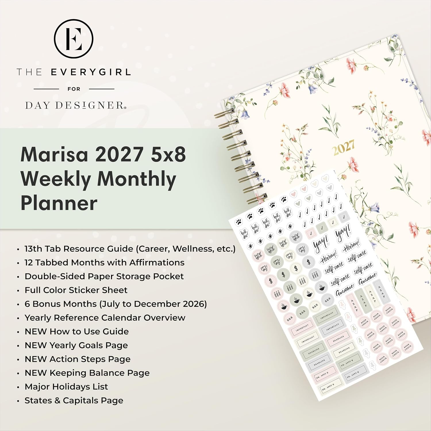 image:imageBlue Sky The Everygirl 2027 Weekly amp Monthly Planner 5x8 MarisaMarisa 2027
