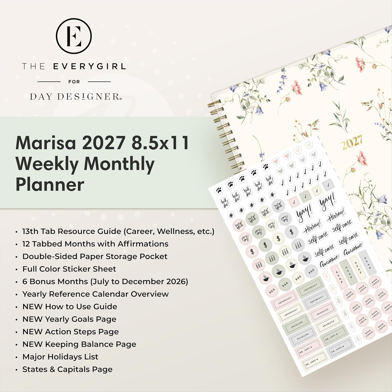 image:imageBlue Sky The Everygirl 2027 Weekly amp Monthly Planner 5x8 MarisaMarisa 2027