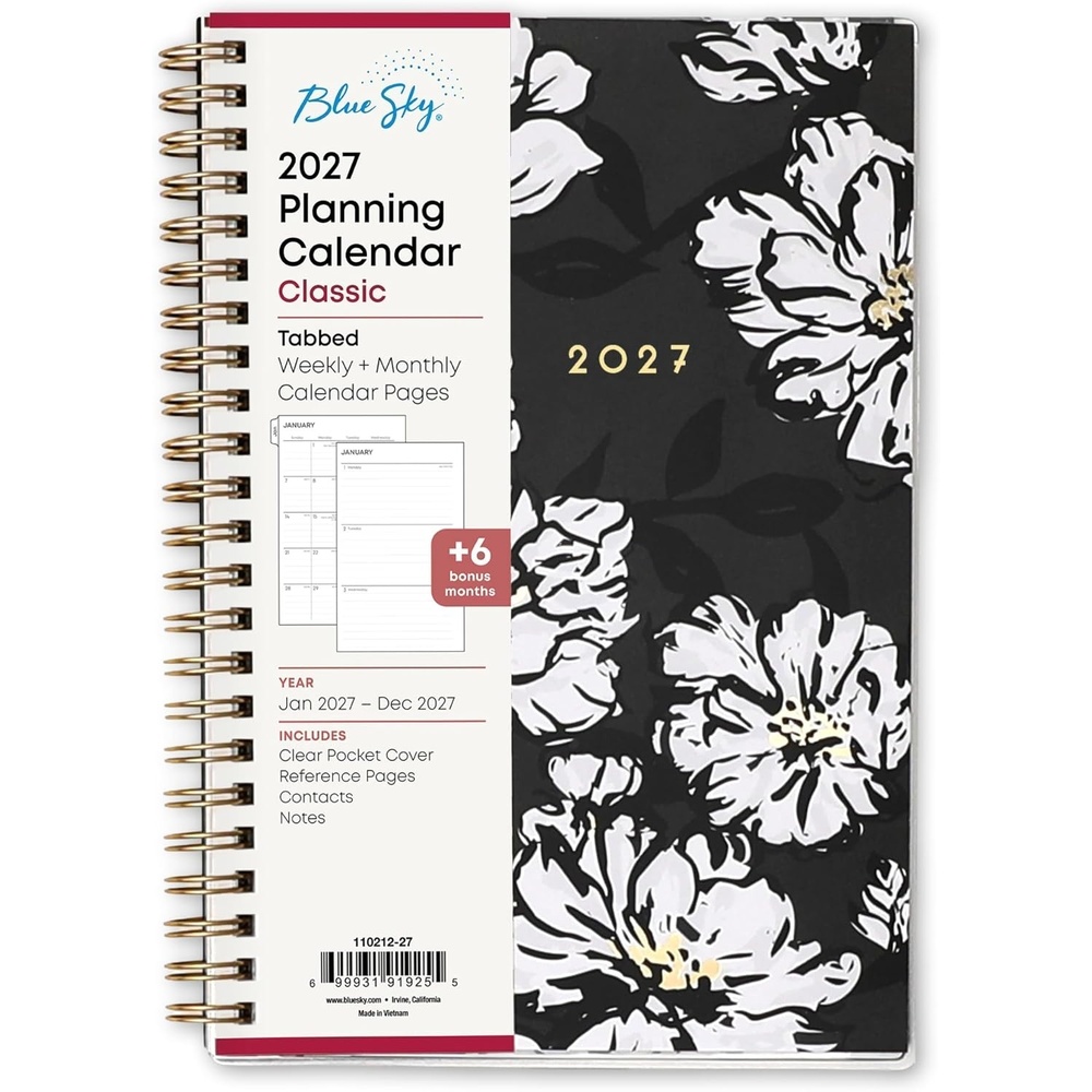 image:imageBlue Sky 2027 Weekly amp Monthly Planner Calendar 5x8 Baccara DarkBaccara Dark 2027