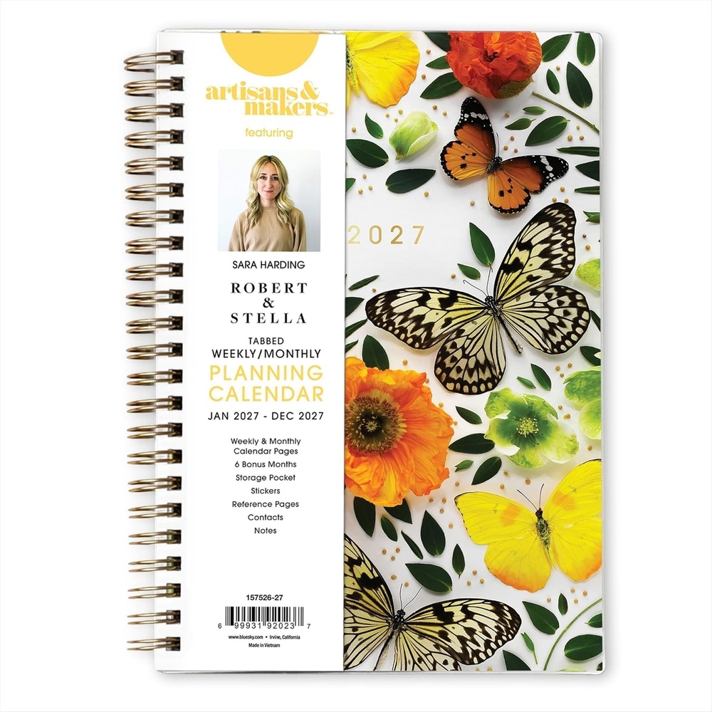 image:imageBlue Sky 2027 Weekly amp Monthly Planner Calendar 5x8 ButterfliesButterflies 2027