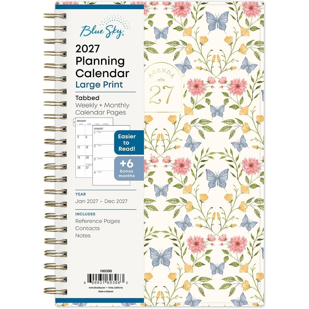 image:imageBlue Sky 2027 Weekly amp Monthly Planner Calendar 5x8 Large Print MoyerMoyer 2027