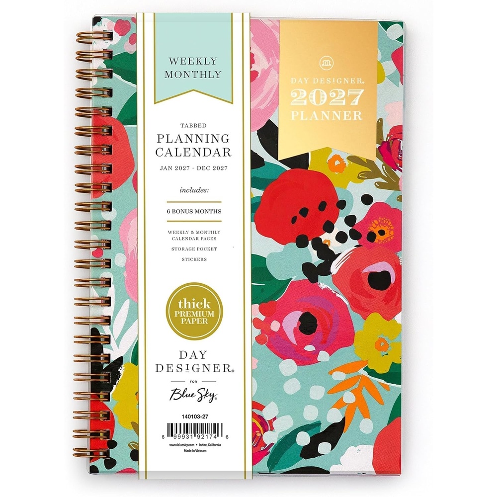 image:imageBlue Sky 2027 Weekly amp Monthly Planner Calendar 5x8 Secret Garden MintSecret Garden Mint 2027