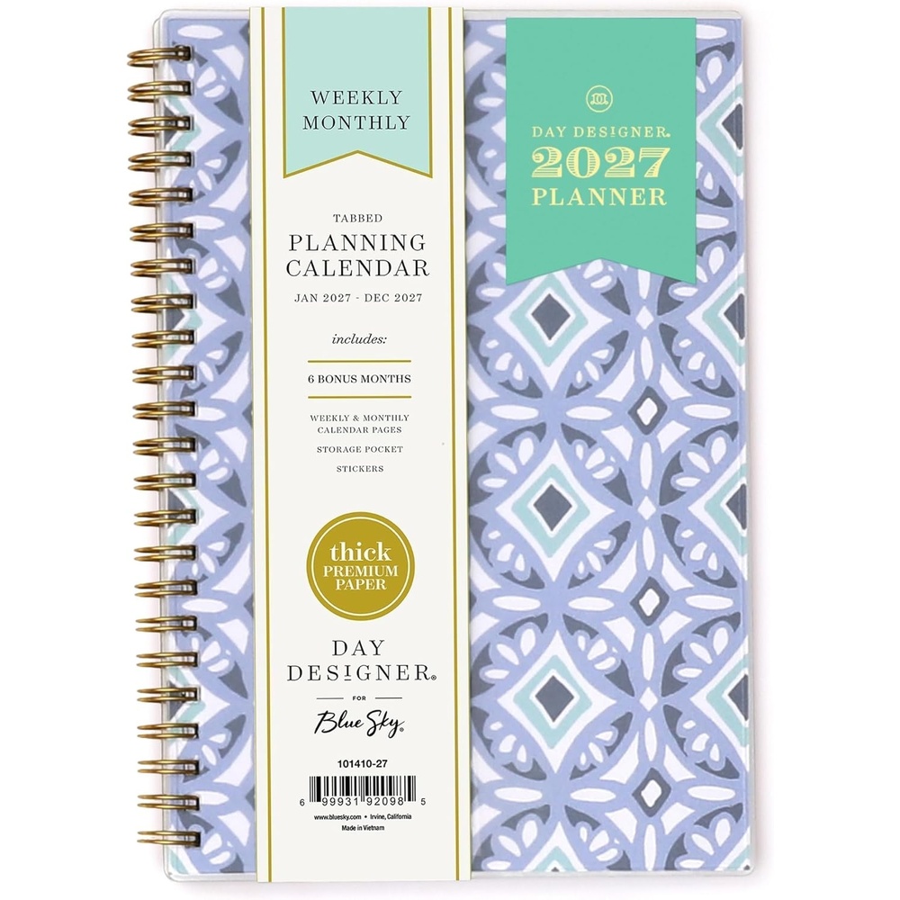 image:imageBlue Sky Day Designer 2027 Weekly amp Monthly Planner Calendar 5x8 TileTile 2027