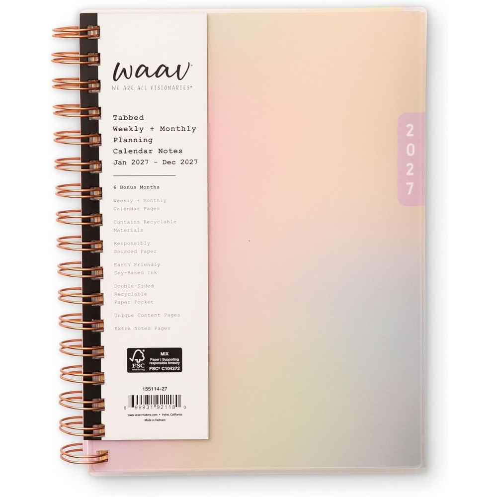 image:imageBlue Sky WAAV 2027 Weekly amp Monthly Planner Calendar 5875x8625 GloriaGloria 2027