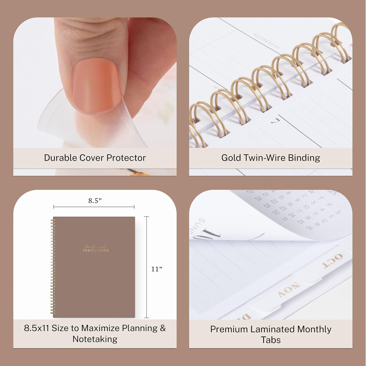 image:imageBlue Sky Life Note It 2027 Weekly amp Monthly Planner 85x11 Solid LatteSolid Latte 2027