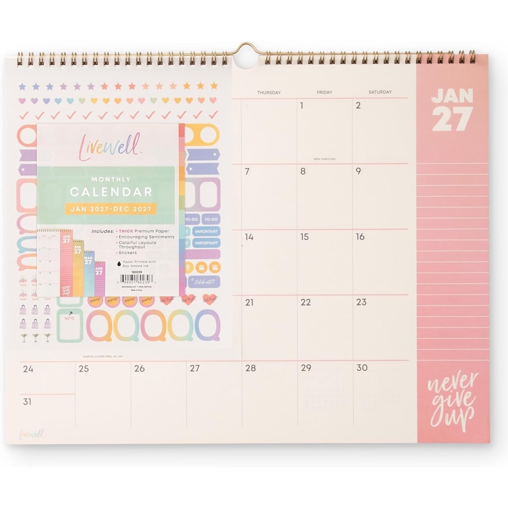 image:imageBlue Sky LiveWell 2027 Monthly Wall Calendar 15x12LiveWell 2027