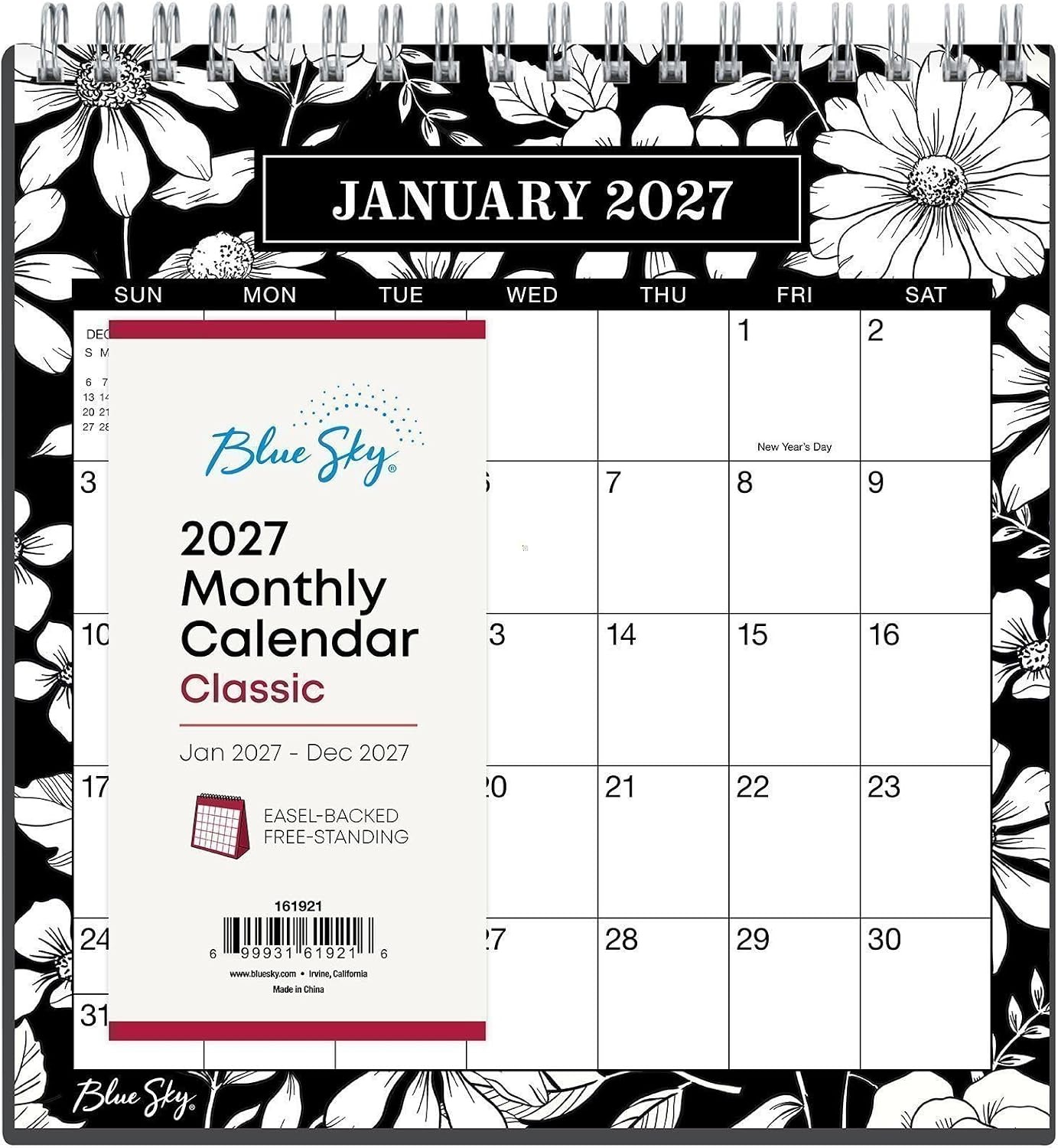 image:imageBlue Sky 2027 Monthly Desk Calendar with Easel Stand 606 x 638 Fabiana