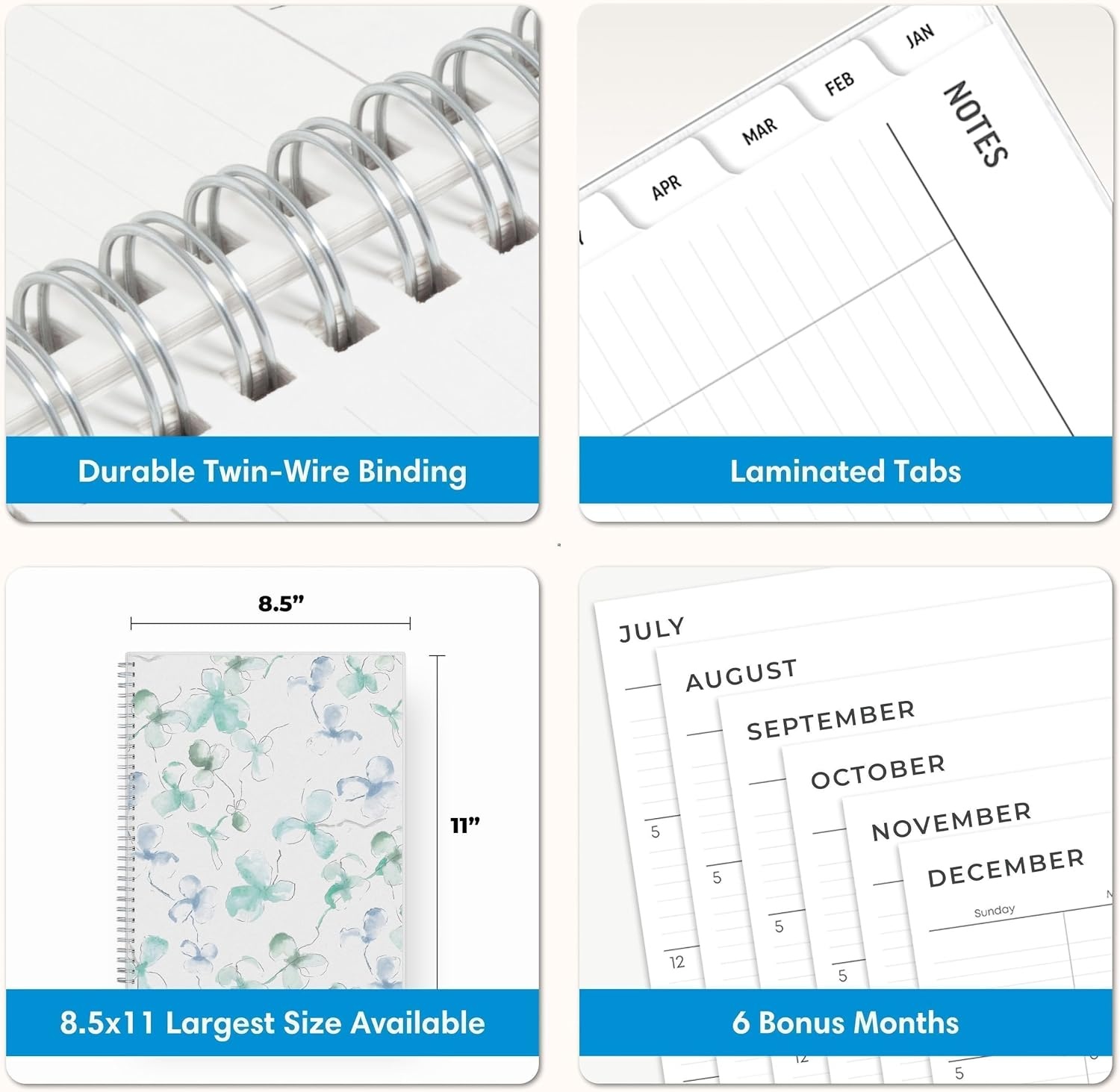 image:imageBlue Sky 2027 Weekly Monthly Planner Calendar 85x11 Large Print LindleyLindley 2027