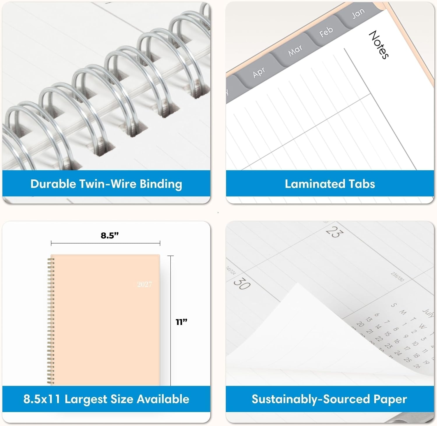 image:imageBlue Sky 2027 Weekly amp Monthly Planner 85x11 Enterprise Blush PinkEnterprise Blush Pink 2027