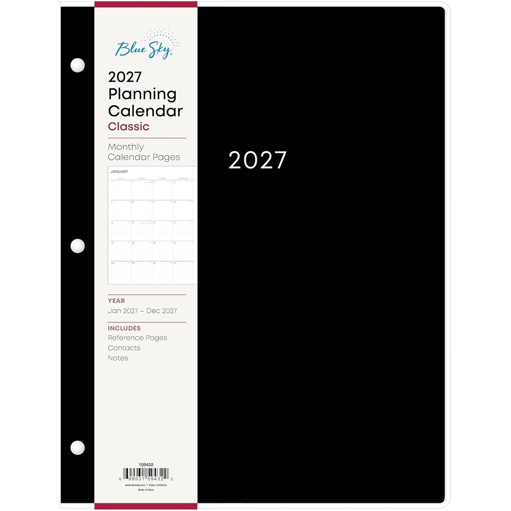 image:imageBlue Sky 2027 Monthly Planner Calendar 85x11 Solid BlackSolid Black 2027