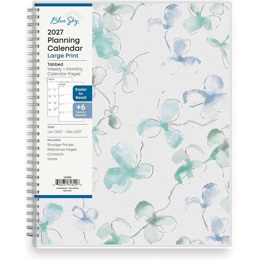 image:imageBlue Sky 2027 Weekly Monthly Planner Calendar 85x11 Large Print LindleyLindley 2027