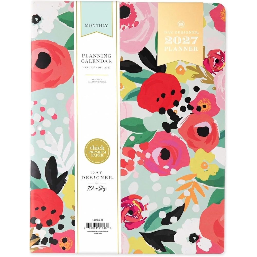 image:imageBlue Sky Day Designer 2027 Monthly Planner 85x11 Secret Garden MintSecret Garden Mint 2027