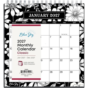 Blue Sky 2027 Monthly Desk Calendar with Easel Stand, 6.06″ x 6.38″ Fabiana
