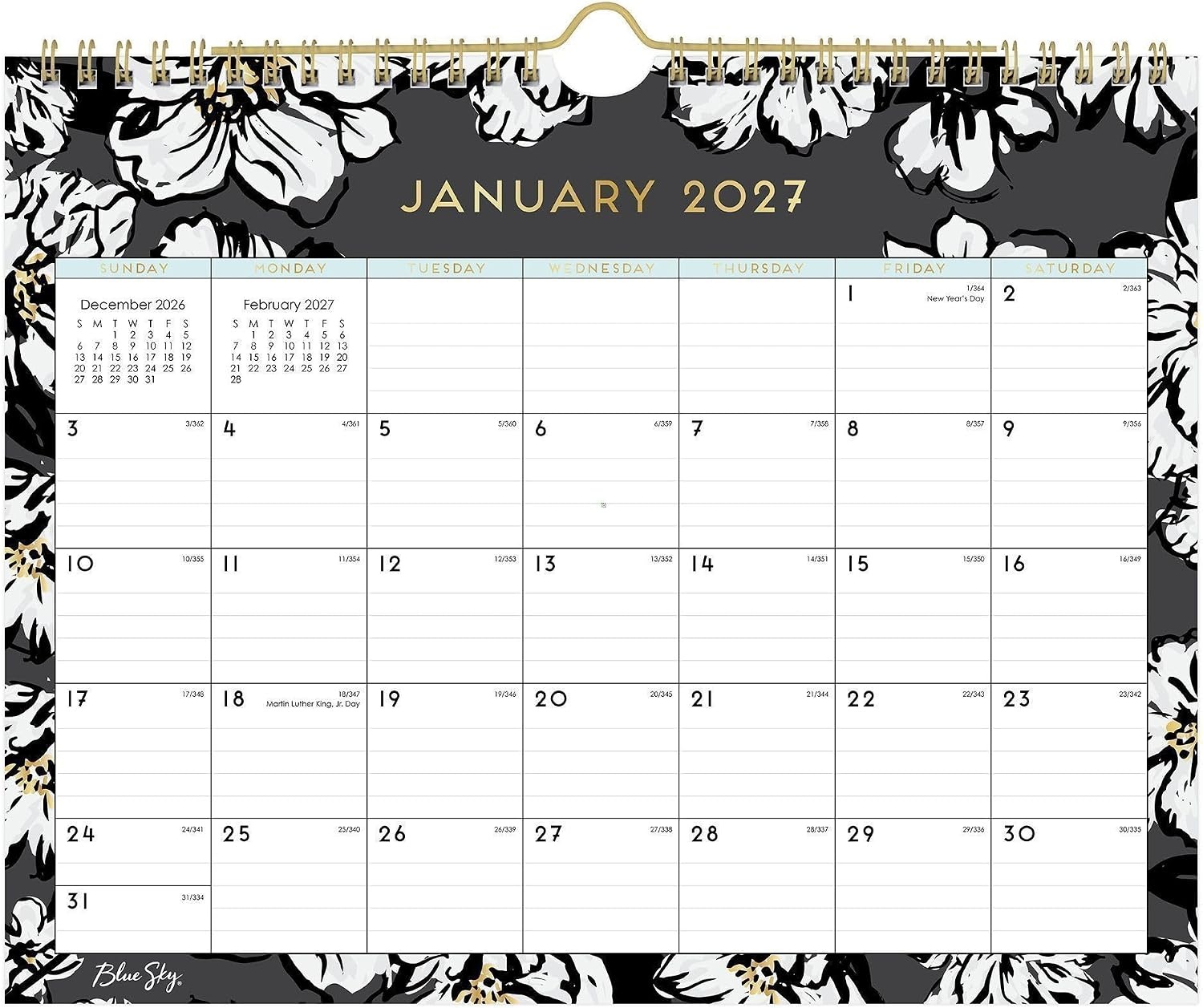 image:imageBlue Sky 2027 Monthly Wall Calendar 11x875 Baccara DarkBaccara Dark 2027