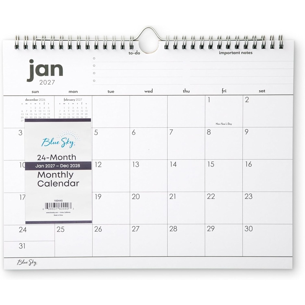 image:imageBlue Sky 2027 24Month Monthly Wall Calendar 11x875To Do 2027
