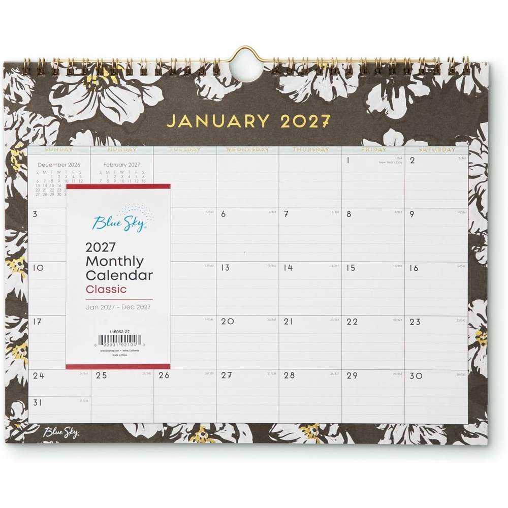 image:imageBlue Sky 2027 Monthly Wall Calendar 11x875 Baccara DarkBaccara Dark 2027