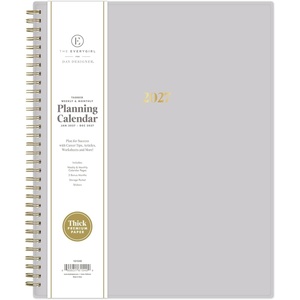 Blue Sky 2027 Weekly and Monthly Planner Calendar, 8.5″x11″, Gray