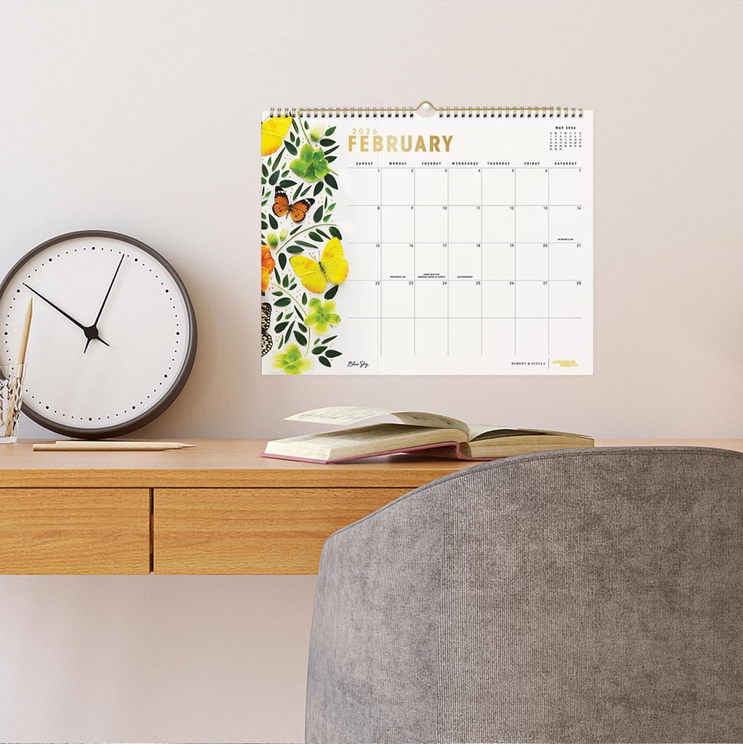image:imageBlue Sky 2027 Monthly Wall Calendar 15x12 ButterfliesButterflies 2026