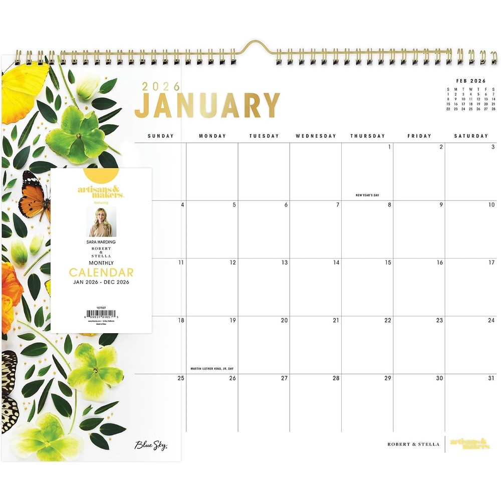 image:imageBlue Sky 2027 Monthly Wall Calendar 15x12 ButterfliesButterflies 2026